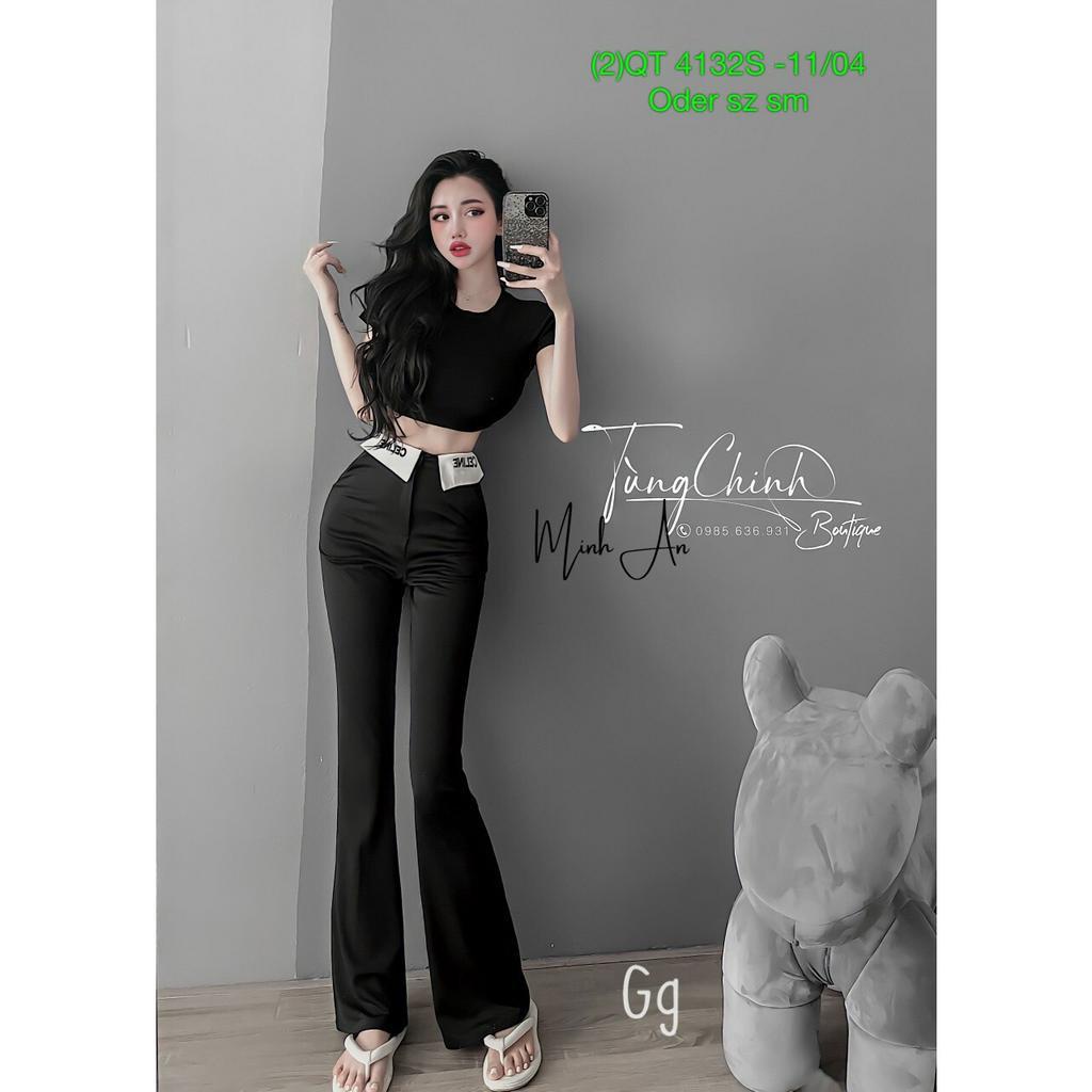 sét bộ xuông dài quần tuyết mưa áo gân croptop cổ tròn ngắn tay hot