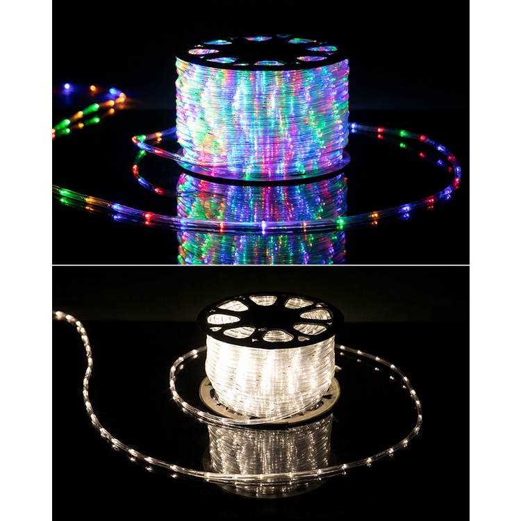 (CẮM ĐIỆN) Dây Đèn Led Trang Trí Cuộn Ống Nhựa, Chống Nước Nhấp Nháy Nhiều Màu Sắc