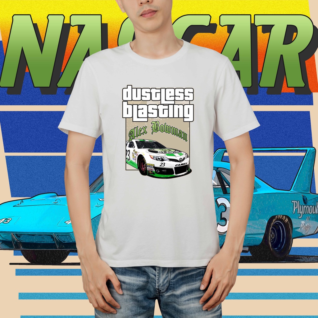 Áo Thun Trắng Đen Hải Quân Không Bụi Alex Bowman Nasca JS_001