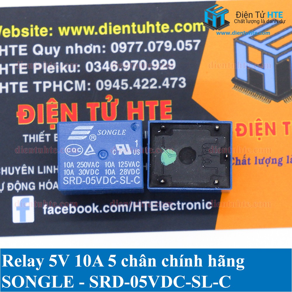 Relay 5V 10A 5 chân SRD-05VDC-SL-C chính hãng SONGLE [HTE Quy Nhơn CN2]