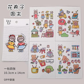 Sticker hình con gấu, cô gái