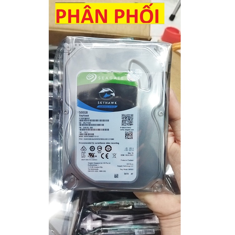 Ổ Cứng Hdd SEAGATE 500GB SKYHAWK - Chuyên Dùng CAMERA- Chính Hãng 100%- Bảo Hành 24 Tháng- 1 Đổi 1