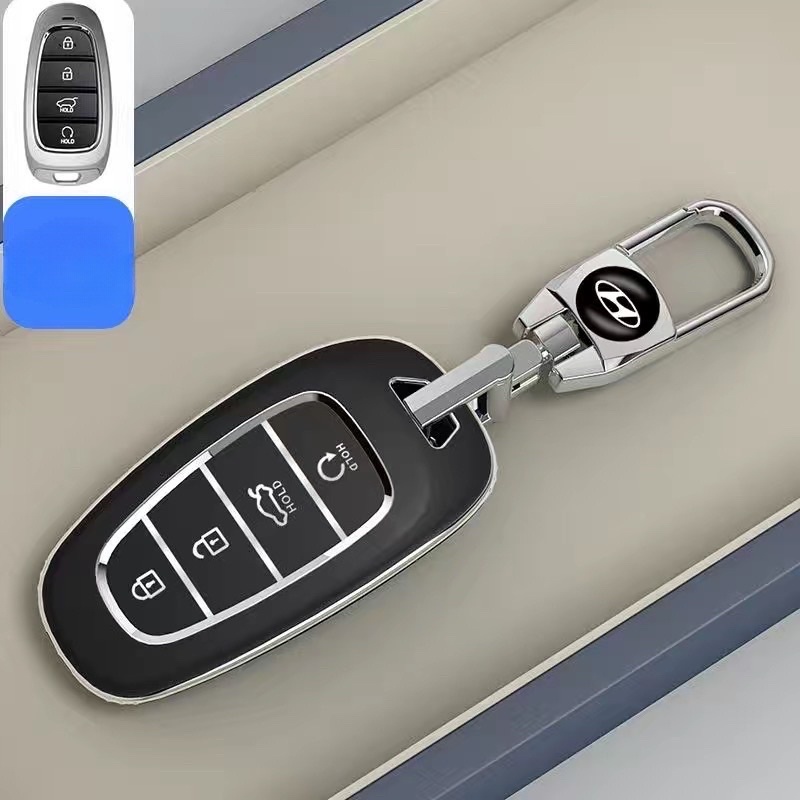 Ốp Chìa Khóa Ô tô Hyundai Santafe 2021- 2022, Tucson 2022  - Chất Liệu Nhựa Dẻo TPU Mạ Bóng Cao Cấp