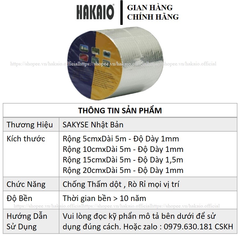 Băng Keo Chống Thấm SAKYSE Chống Thấm Dột, Thấm Nước, Dán Mọi Bề Mặt - Yoko Store