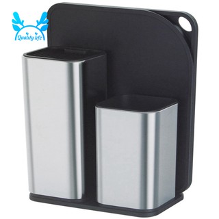 Stainless Steel Knife Rack Cutting Board Integrated Kitchen Tool Holder