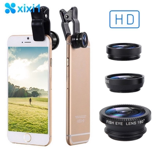 Ống kính 3 trong 1 gồm mắt cá / góc rộng / macro kẹp camera điện thoại cho iPhone Xiaomi Huawei Lenovo