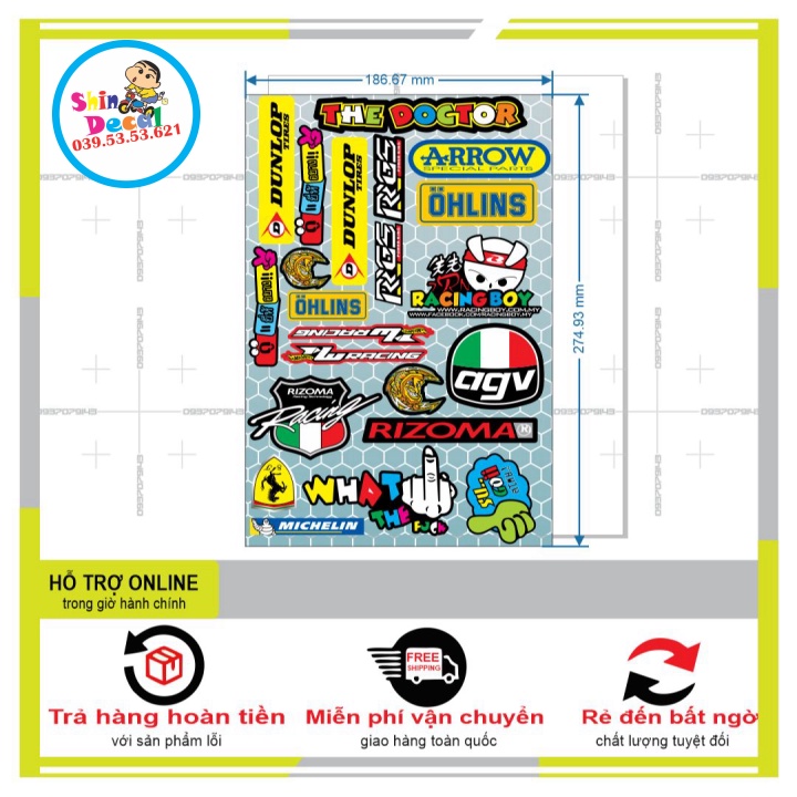 LOGO STICKER CÁC THƯƠNG HIỆU NỔI TIẾNG - SHINDECAL2