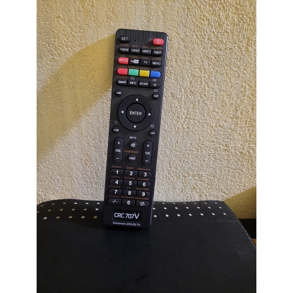 Remote Điều khiển TV đa năng CRC 707 tất cả các dòng tivi LCD/LED Smart TV hàng tốt Tặng kèm Pin