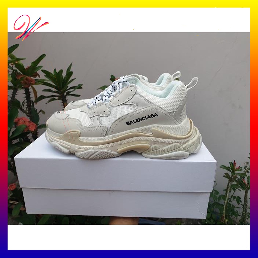 [HOT] Sneaker Balen.ci.aga vàng nhạt đen full phụ kiện