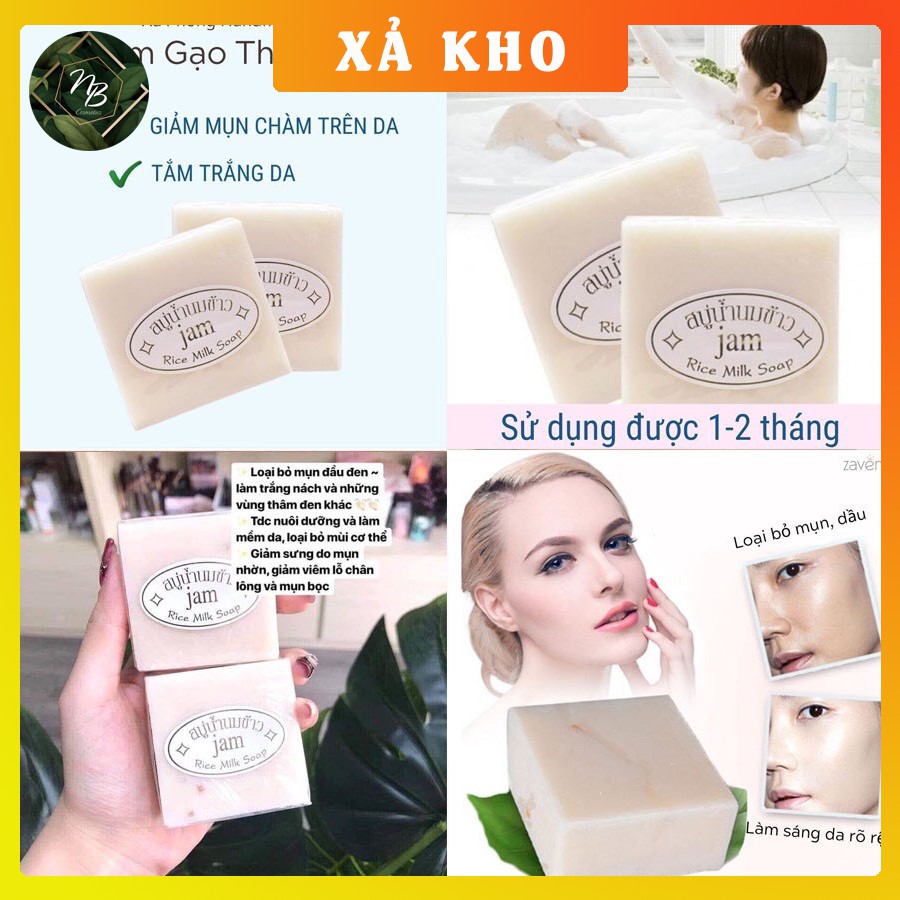 Xà Phòng Cám Gạo - Xà Phòng Trắng Da Thái Lan Jam Rice Milk Soap