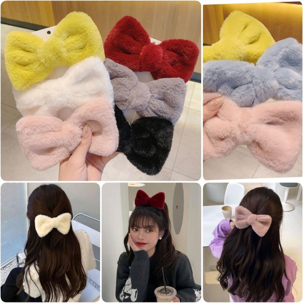 Kẹp tóc KOLANO nơ kẹp tóc Hàn Quốc bông len thời trang mùa đông cho nữ FAH-001312