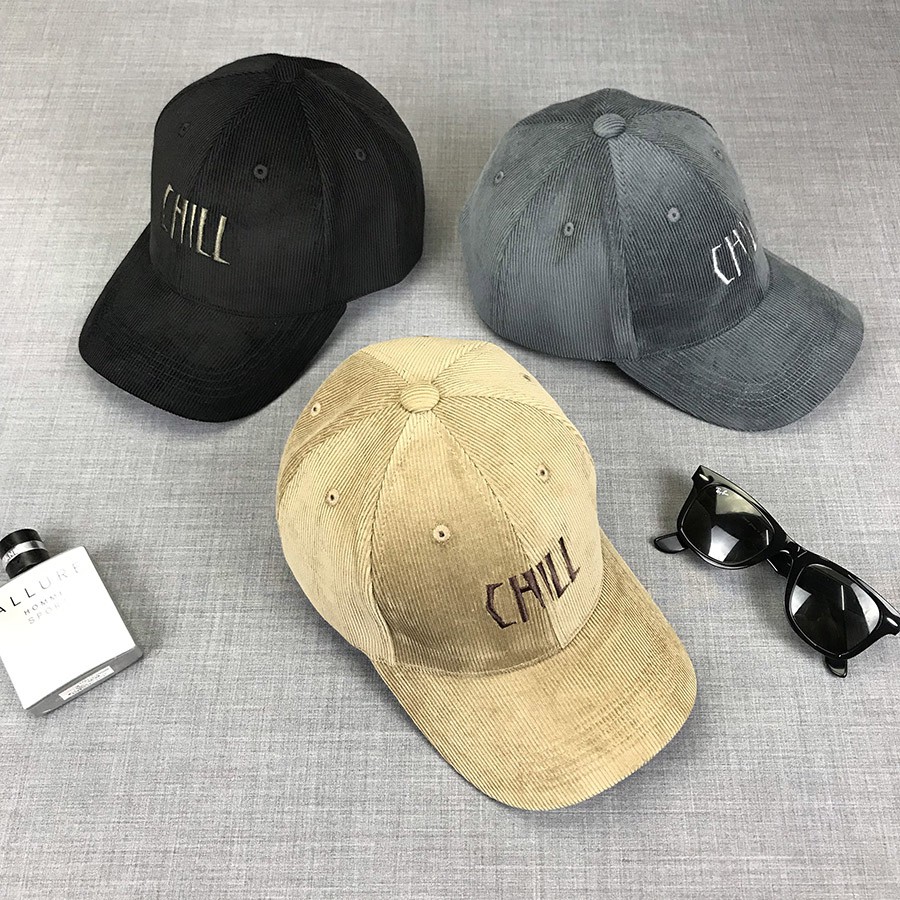 Nón Kết Mũ Lưỡi Trai Vải Nhung Gân Thêu CHILL