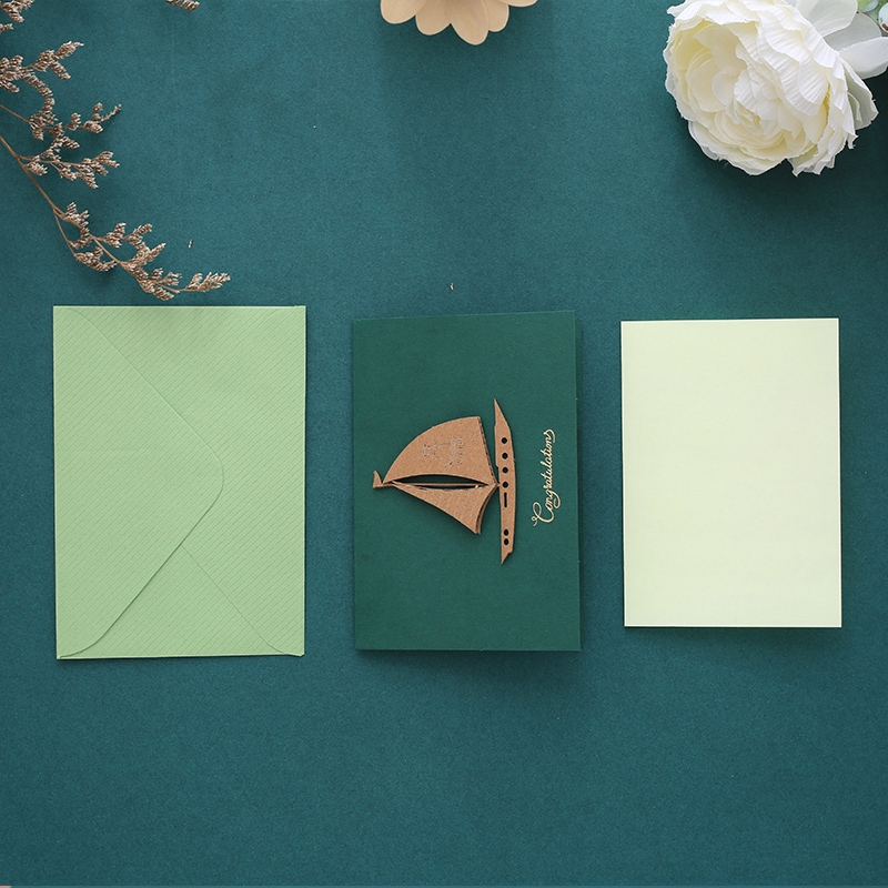 Thiệp chúc mừng sinh nhật bằng giấy kraft 3D kiểu phong bì