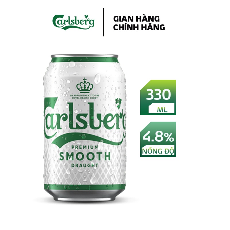 [Mã BMBAU50 giảm 7% đơn 99K] Lốc 6 lon bia Carlsberg Smooth 330ml