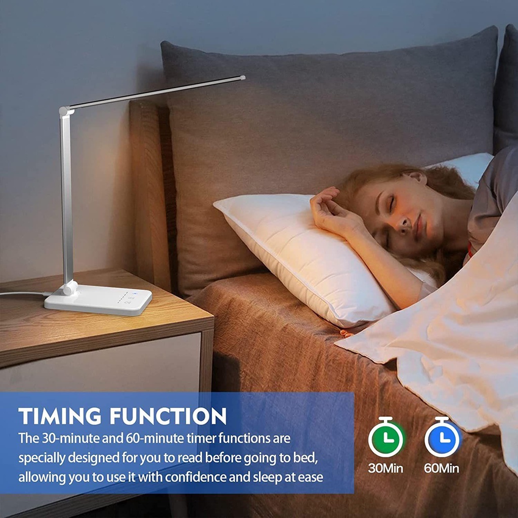 GOGOUP Đèn LED Để Bàn Màu Trắng Đen Tự Nhiên