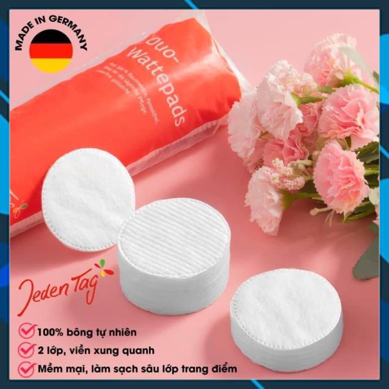 Bông tẩy trang nhập khẩu từ Đức JEDEN TAG 144 miếngThoa Nước Hoa Hồng, Đắp Lotion Mask, Thay Thế Khăn Giấy