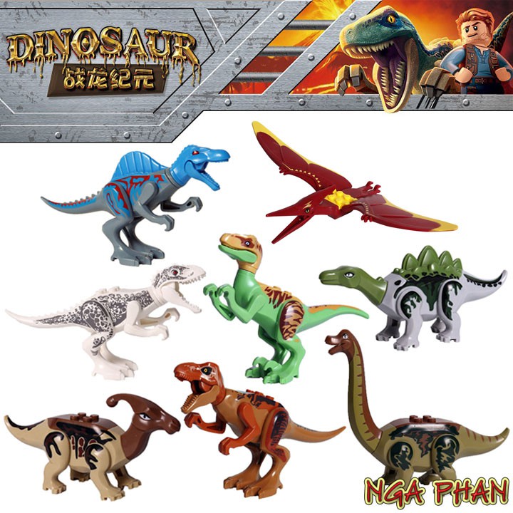 Bộ 8 Khủng Long Nhiều Loài Dinosaur Lego Đồ Chơi Xếp Hình Lắp Ráp