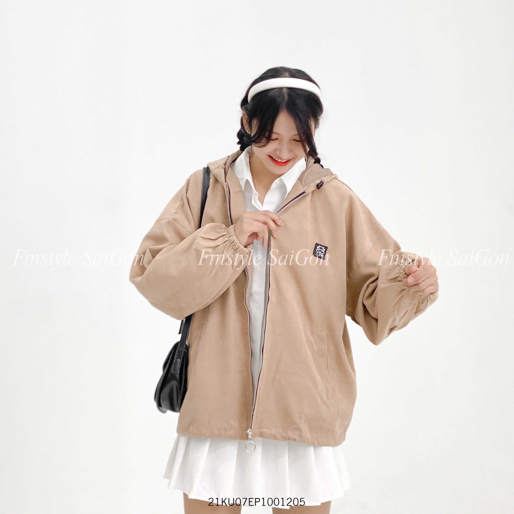 Áo khoác Hoodie rút gấu bò sữa ulzzang unisex thời trang tránh gió VM STYLE 21KU07EP1001