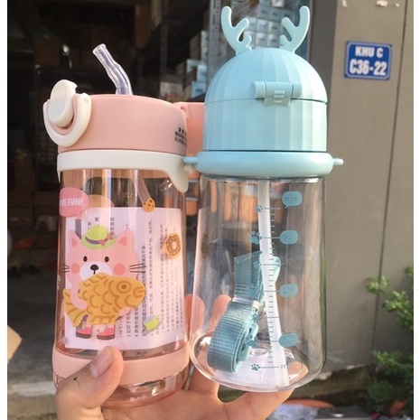 Bình Nước Có Ống Hút Cho Bé Cille 520ml