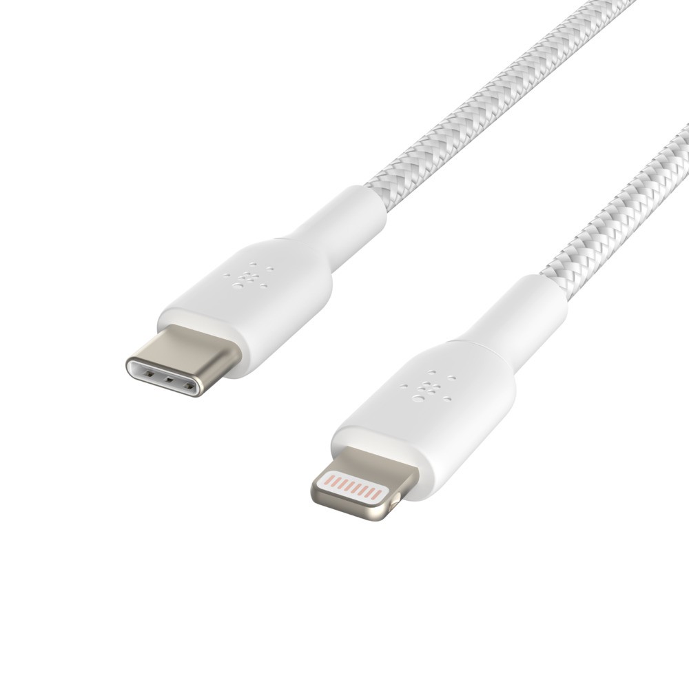 Cáp USB-C to Lightning BOOST CHARGE Belkin vỏ dù, chứng chỉ MFi, sạc nhanh 30W, 2m - hàng chính hãng