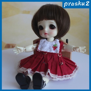 Bộ 2 Tóc Giả Ngắn Thẳng Thời Trang Cho Búp Bê Bjd 1 / 8 Đen