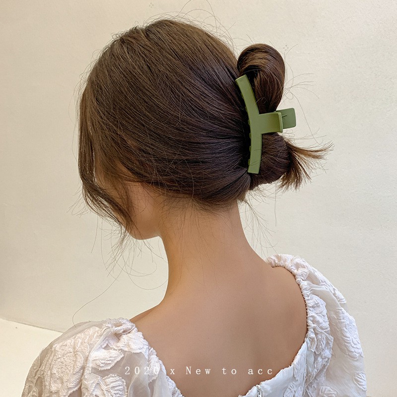 Kẹp Tóc Nhựa Nhám Cho Nữ Màu Trơn Phong Cách Hàn Quốc #KTV004 [ Kẹp tóc dài, đầu vuông ]