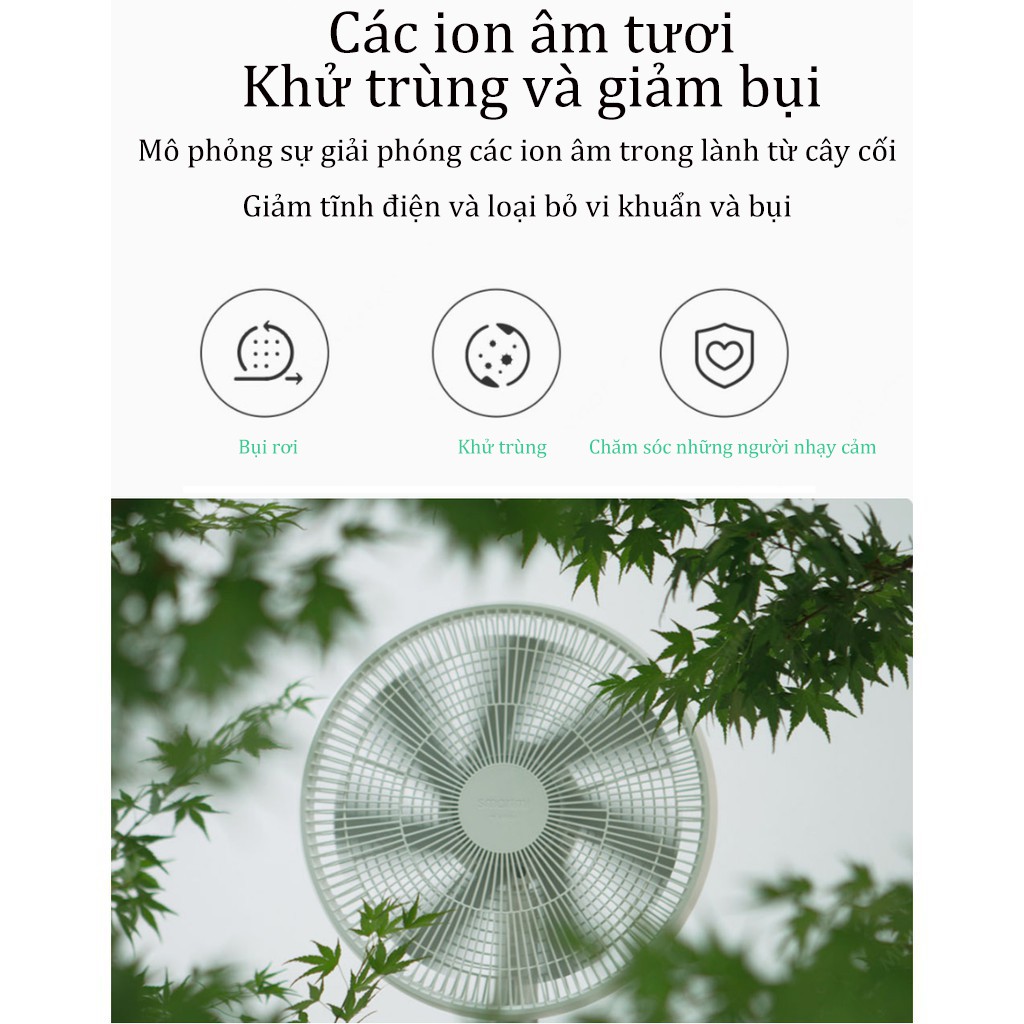 Quạt Đứng Tích Điện Xiaomi Smartmi Fan 3 Quạt không dây Điều khiển qua App thông minh Bảo hành 6 tháng