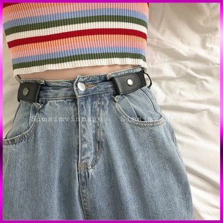 Dây nịt Thắt lưng CHUN bằng vải thun co giãn bấm cúc tiện lợi - Thắt lưng nữ chun kẹp 2 bên không mặt Basic Ulzzang