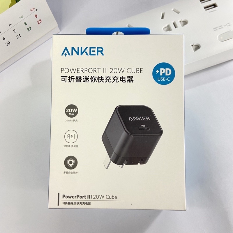 Củ Sạc Nhanh Anker Chân gập, nhỏ gọn PowerPort 3 PD Cube 20W - A2149 - Bảo Hành 12 tháng