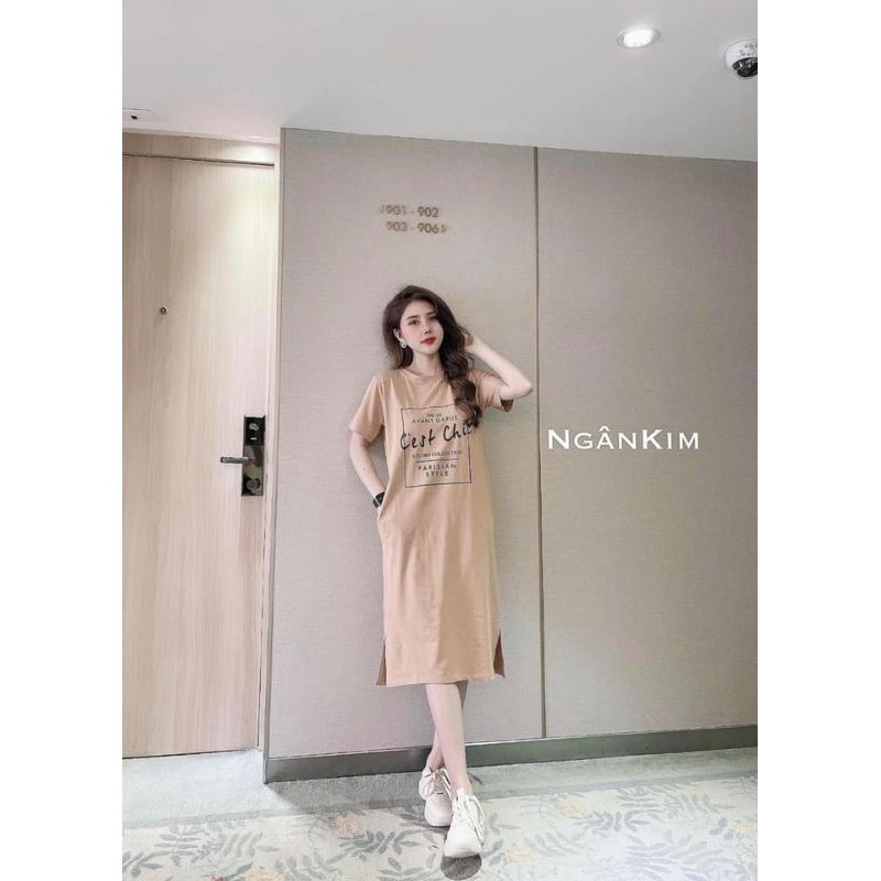 Váy thun chữ 3 màu dáng suông cho nữ | BigBuy360 - bigbuy360.vn