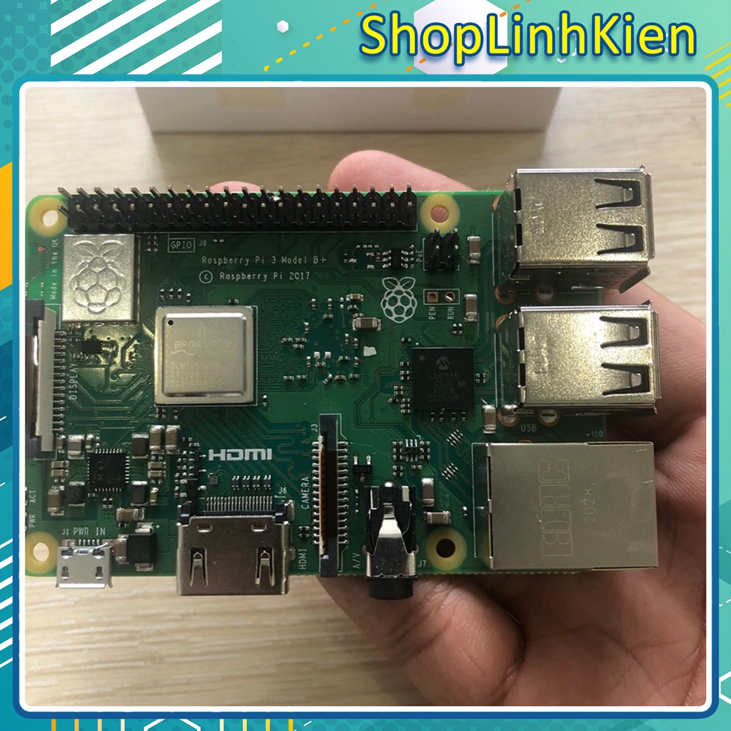 Combo Raspberry Pi3 B+ Plus Main in UK Chính Hãng/ Máy tính nhúng Raspberry B+