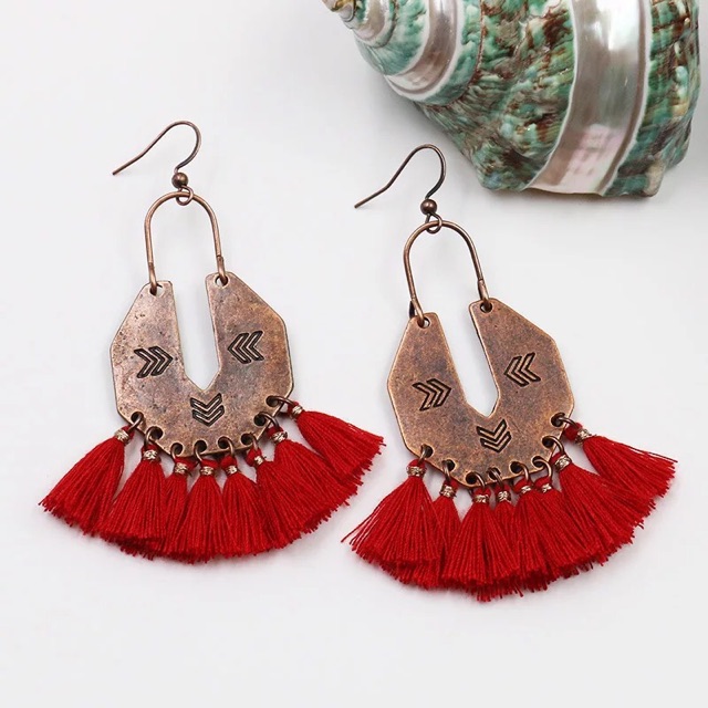 Bông tai tua rua phong cách du mục- Khăn turban