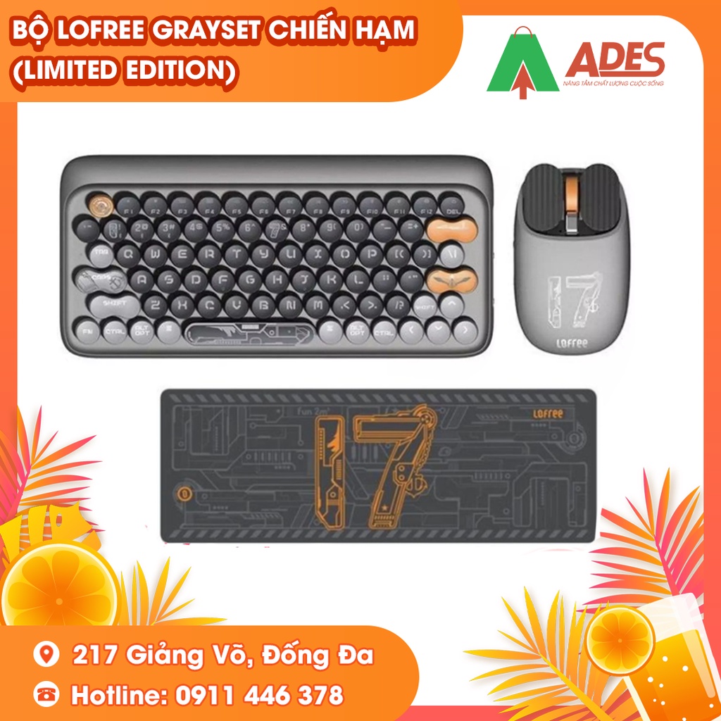 LOFREE GREY CHIẾN HẠM - Set Bàn phím cơ không dây - Limited Edition - Chính hãng Xiaomi Bảo hành 6 Tháng