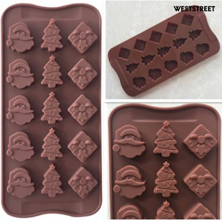 Khuôn Silicone Làm Bánh / Sô Cô La Hình Ông Già Noel Và Cây Thông