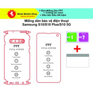 Samsung S10/S10plus/S10 5G Miếng dán ppf bảo vệ màn hình và thân máy