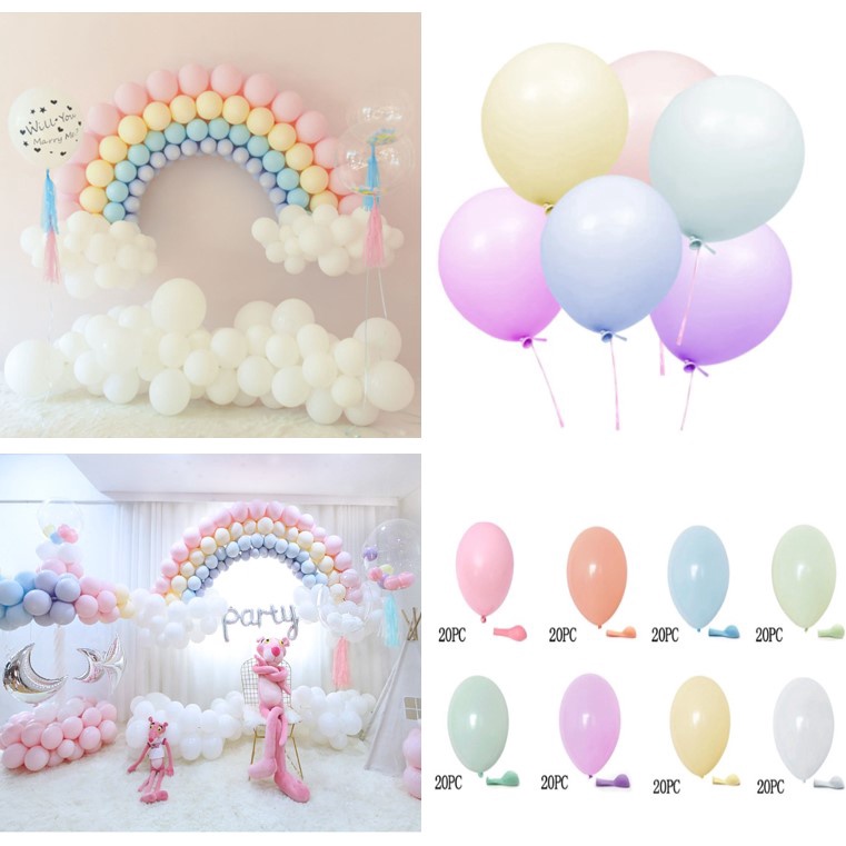Bong bóng bay Tròn màu Pastel Macaron Size 6"-10'' Trang Trí Sinh Nhật Style hàn quốc Happy Birthday Tiệc Cưới Đám cưới