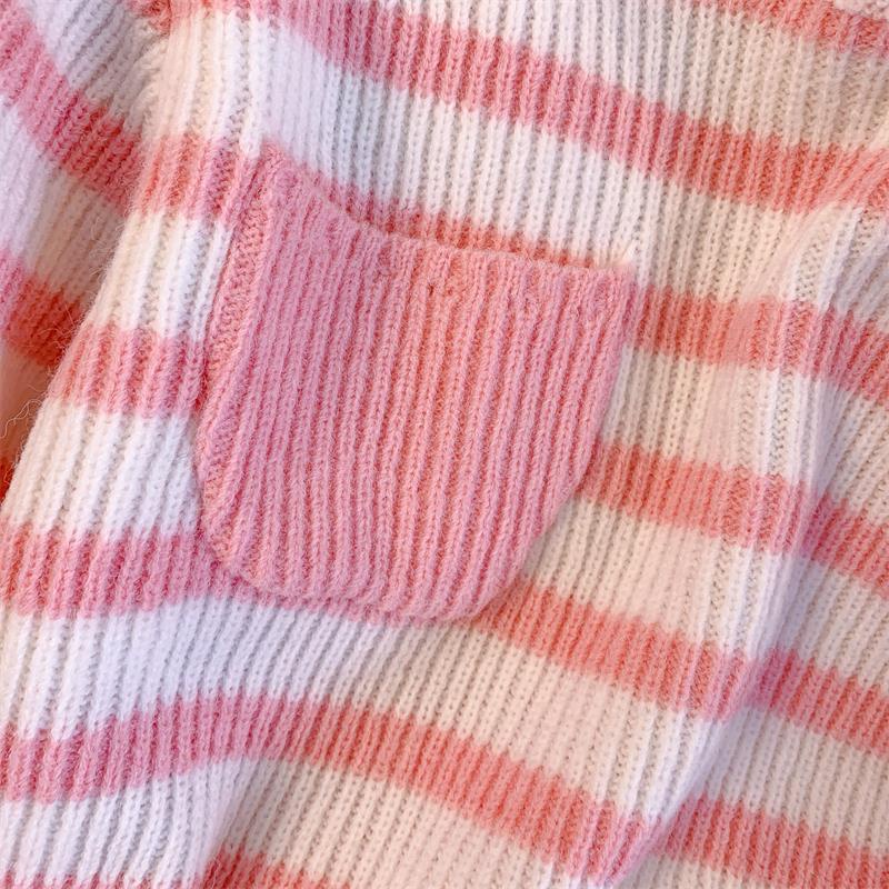 Áo Len Tay Dài Form Rộng Họa Tiết Sọc Dễ Phối Đồ