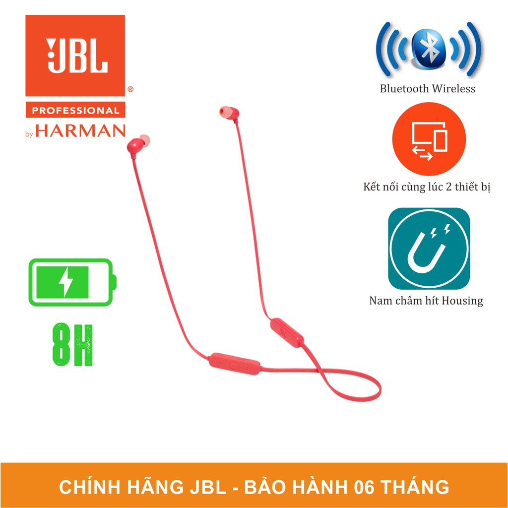 [Mã ELMSBC giảm 8% đơn 300K] Tai Nghe Nhét Tai Bluetooth JBL T115BT - Công Nghệ Pure Bass Sound - Bảo Hành Hãng 6 Tháng