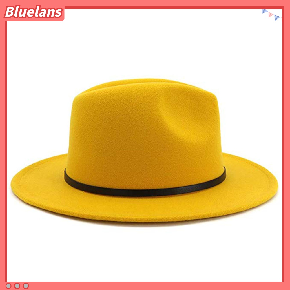 Nón Fedora Rộng Vành Thoáng Khí Màu Trơn Thời Trang Đường Phố 48h Cho Nữ