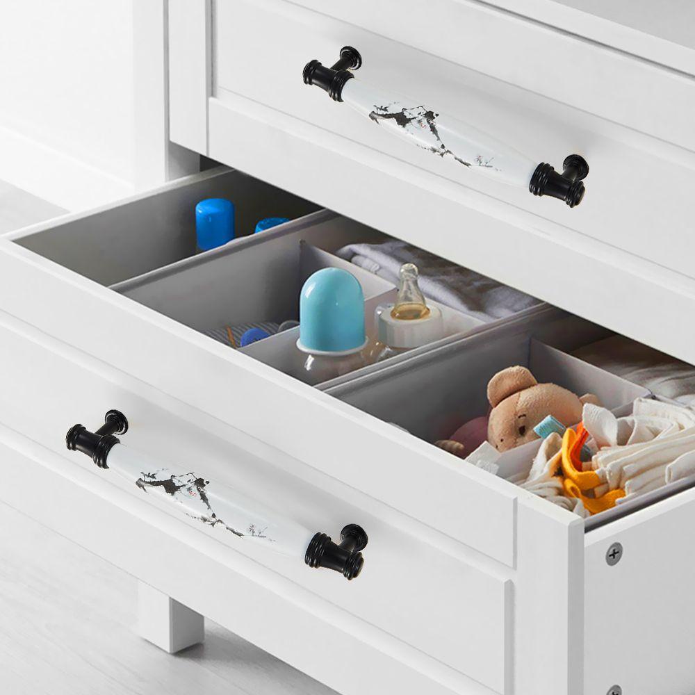 KUNHEV Tay Cầm Kéo Cửa Tủ Bằng Hợp Kim Kẽm Họa Tiết Hoa Mận