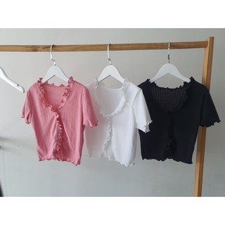 áo croptop kiểu bèo đính ngọc
