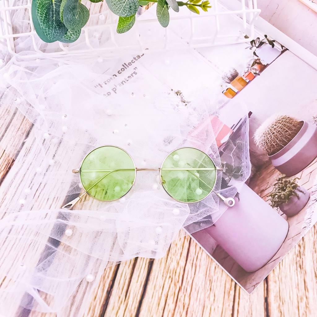 Mắt Kính Thời Trang Siêu Cấp Form Tròn Chân Kim Loại 585 Retro Phong Cách Hàn Quốc - Hazo