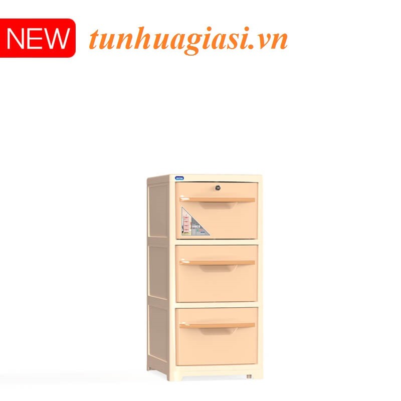 TỦ NHỰA DUY TÂN KHÓA SAKE 3 NGĂN HỒNG MỚI _ GIAO NHANH 1H
