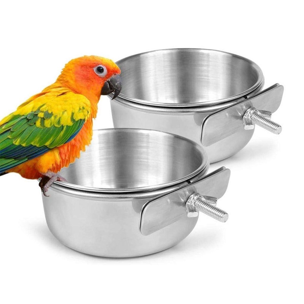 Dụng Cụ Đựng Thức Ăn Bằng Thép Không Gỉ Gắn Lồng Nuôi Chim