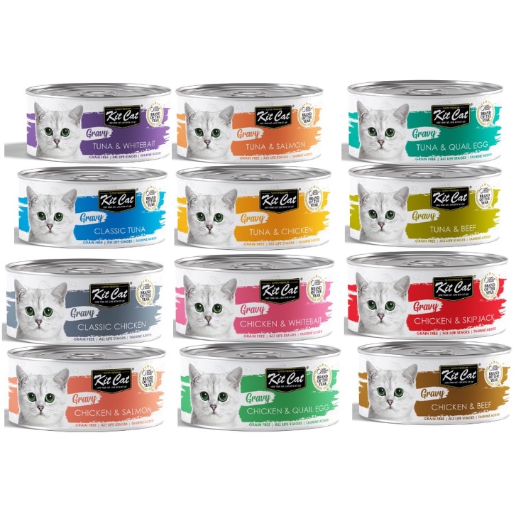 (THÙNG 24 LON MIX) Pate Kit Cat cho mèo lon 70g