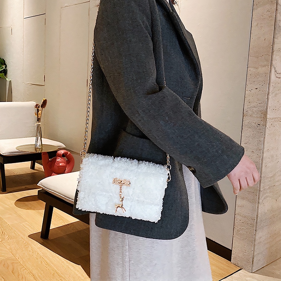 Túi handmade tự đan đeo chéo len xù thời trang - Phụ kiện đan túi HAVAKI