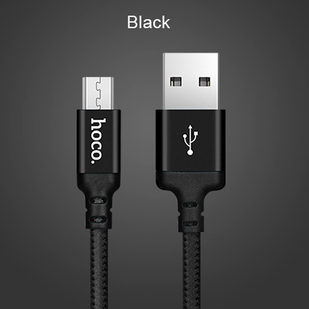 DÂY SẠC MICRO USB HOCO X14 2A 1M - CÁP SẠC NHANH BỌC DÙ CHỐNG ĐỨT GẬP