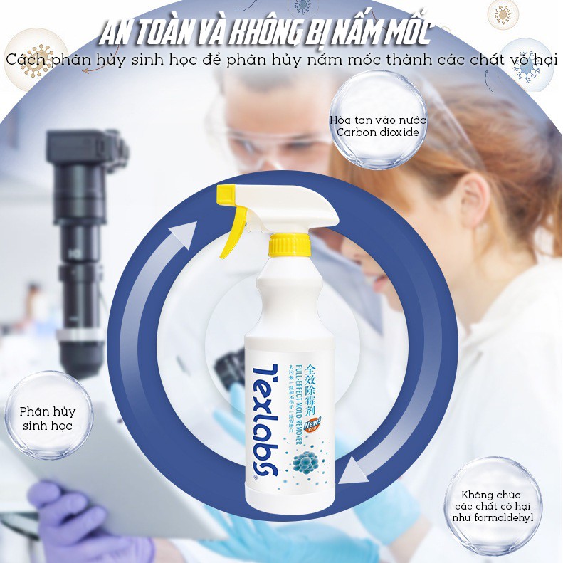Bình Xịt Tẩy Nấm Mốc Tường Nhà, Phòng Tắm ,Nhà Bếp TEXLABS 500ml