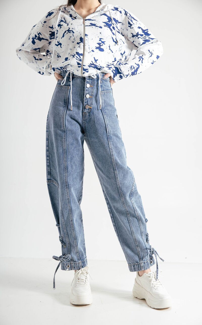 CCHAT Quần jeans luồn dây gấu sườn | BigBuy360 - bigbuy360.vn