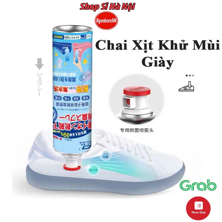 Xịt khử mùi giày, loại bỏ mùi hôi, vi khuẩn, mũ bảo hiểmcông nghệ Nano Bạc 260ml GD208